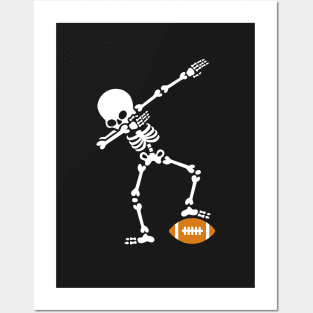 Dab dabbing skeleton rugby - American football Posters and Art
